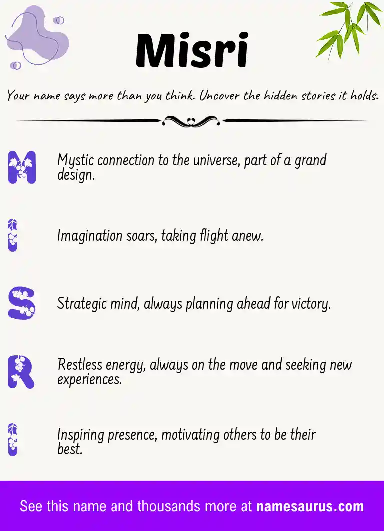 Acrostic poem about Misri.