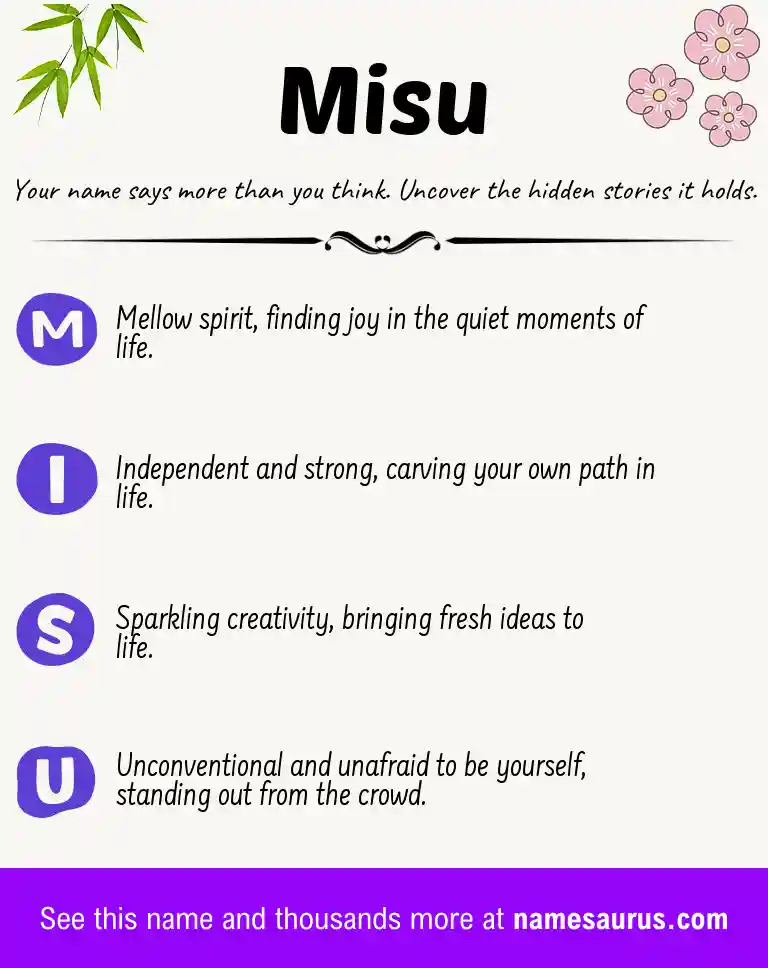 Acrostic poem about Misu.