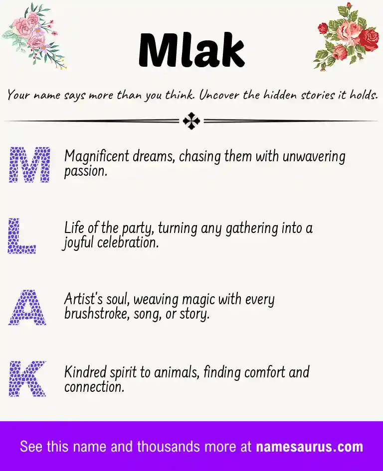 Acrostic poem about Mlak.