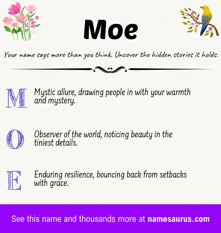 Acrostic poem about Moe.