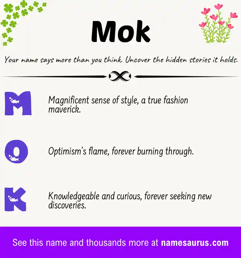 Acrostic poem about Mok.