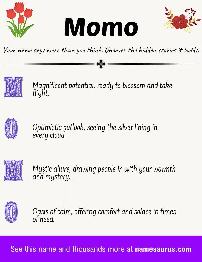 Acrostic poem about Momo.