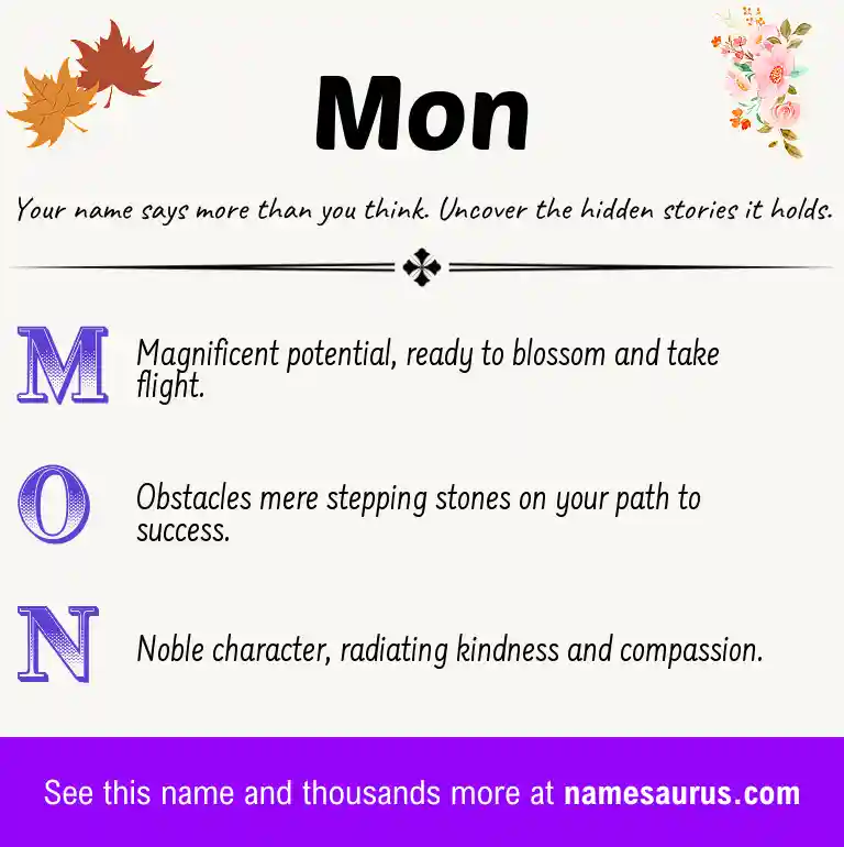 Acrostic poem about Mon.