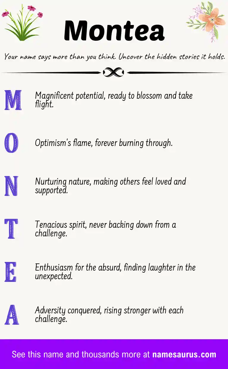 Acrostic poem about Montea.