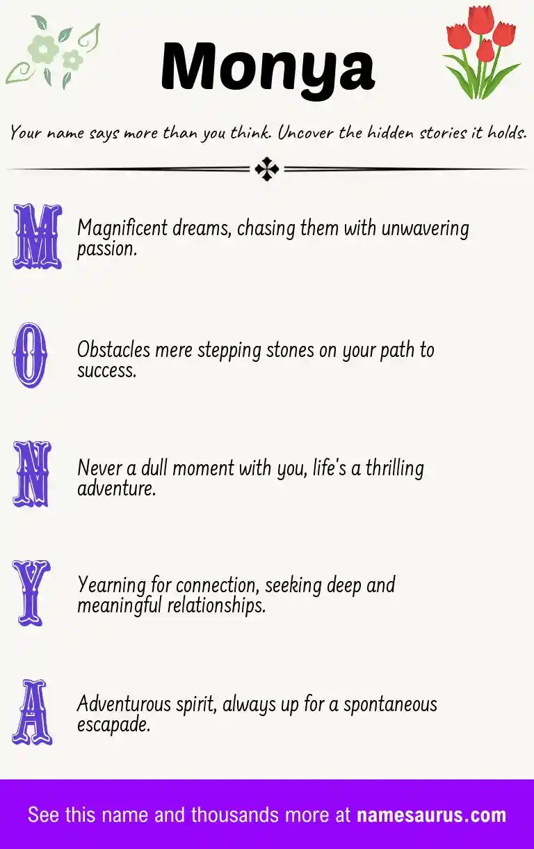 Acrostic poem about Monya.