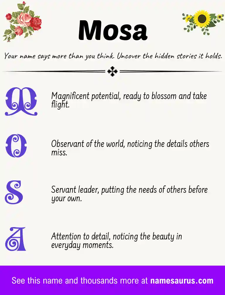 Acrostic poem about Mosa.