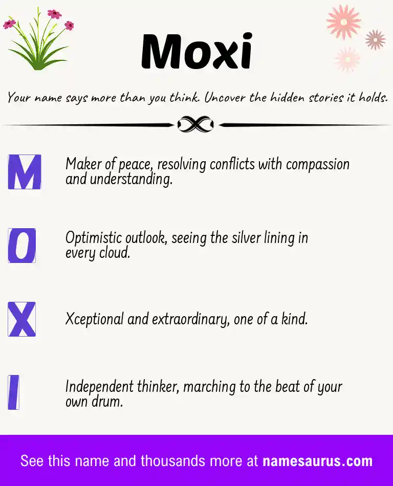 Acrostic poem about Moxi.
