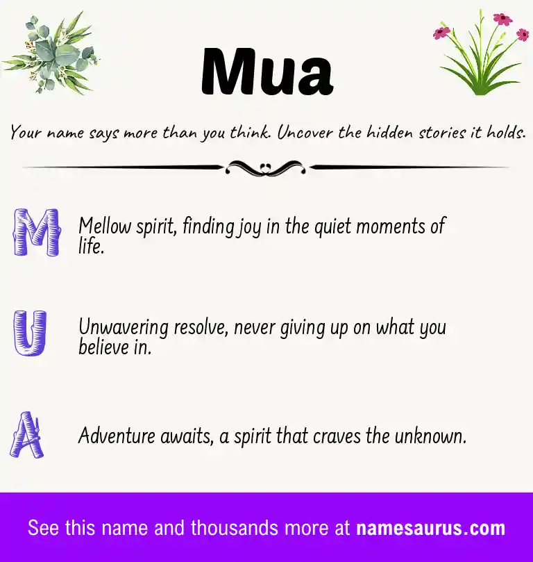 Acrostic poem about Mua.