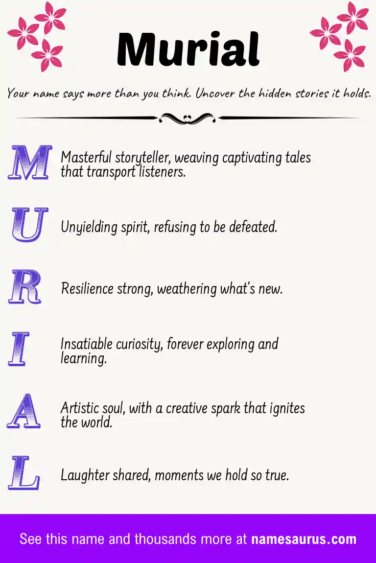 Acrostic poem about Murial.