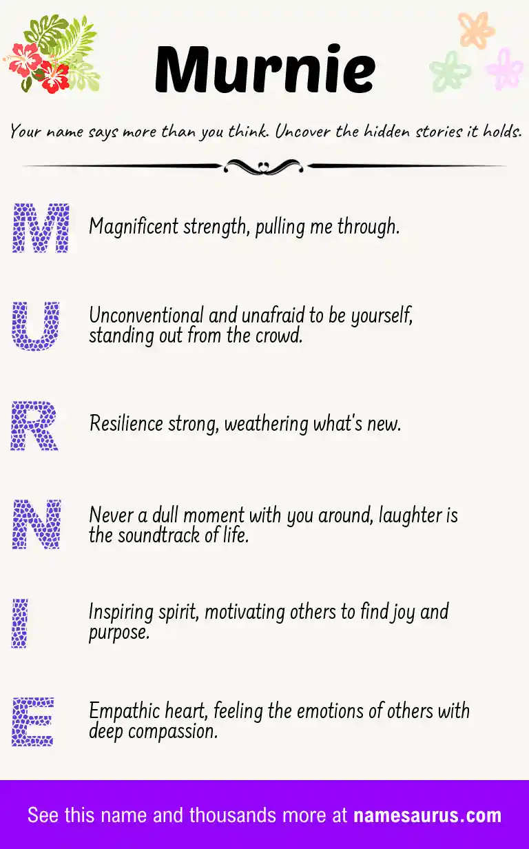Acrostic poem about Murnie.