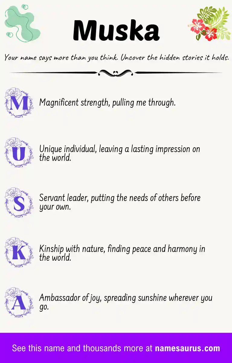Acrostic poem about Muska.