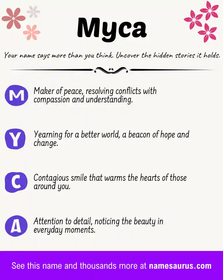 Acrostic poem about Myca.