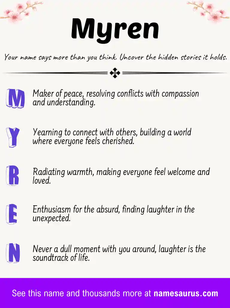 Acrostic poem about Myren.