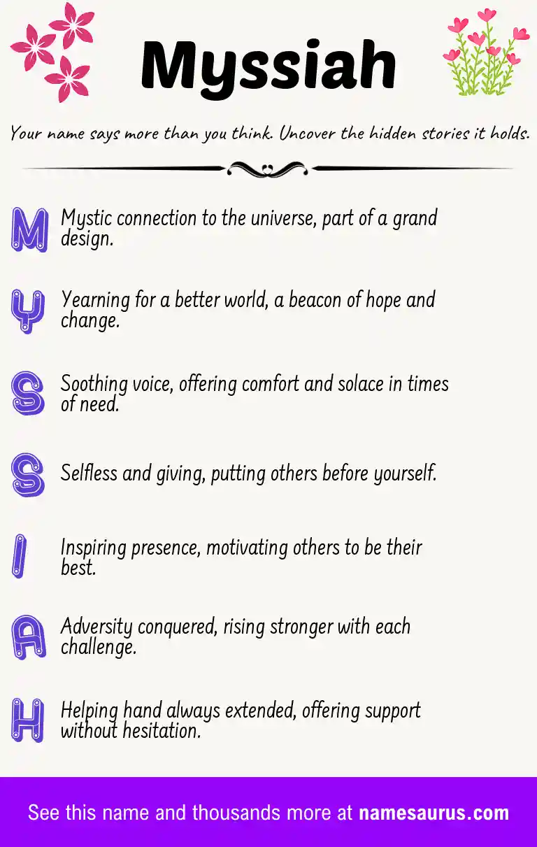 Acrostic poem about Myssiah.