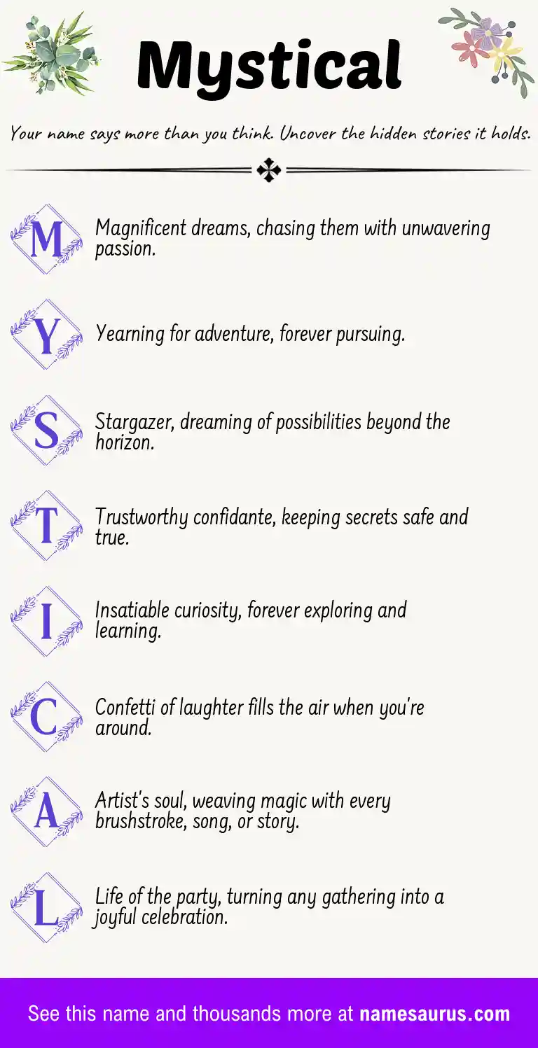 Acrostic poem about Mystical.