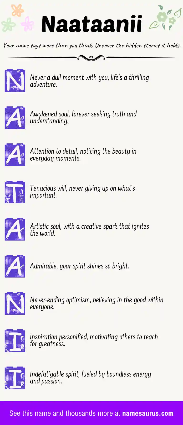Acrostic poem about Naataanii.