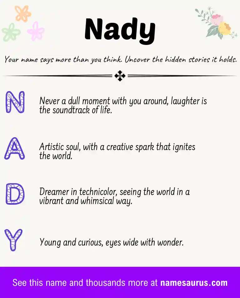 Acrostic poem about Nady.