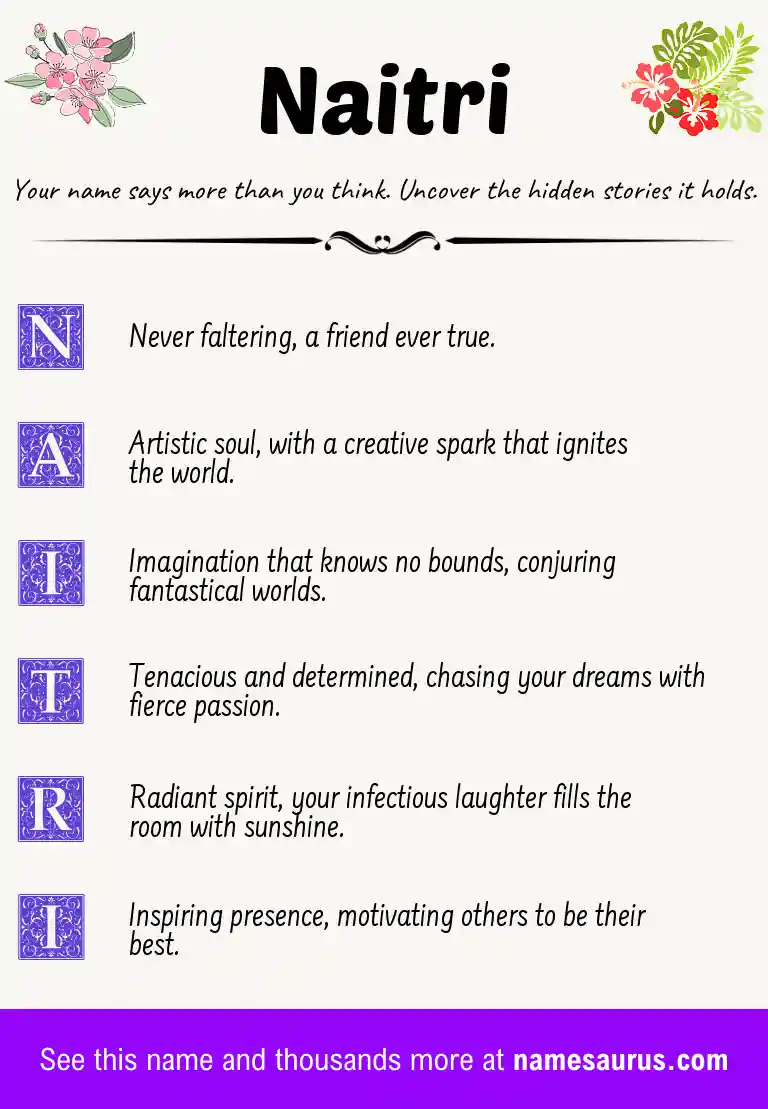 Acrostic poem about Naitri.