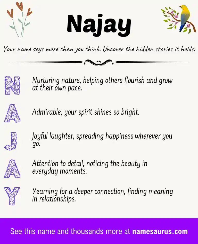 Acrostic poem about Najay.