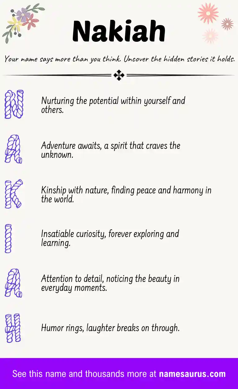 Acrostic poem about Nakiah.