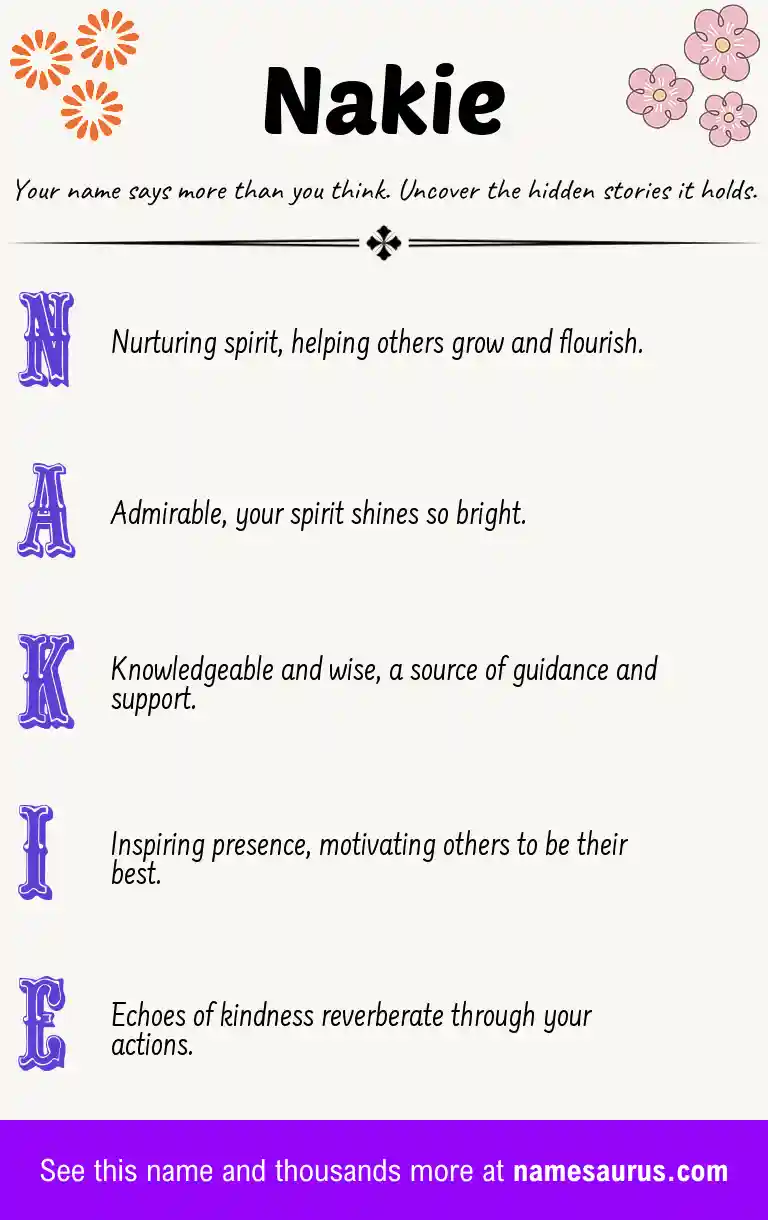 Acrostic poem about Nakie.