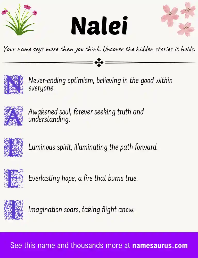 Acrostic poem about Nalei.