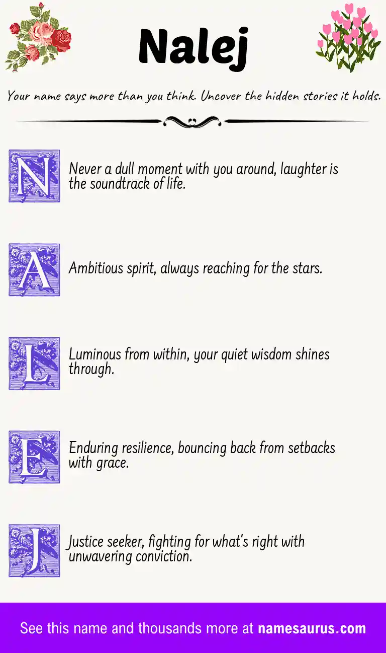 Acrostic poem about Nalej.