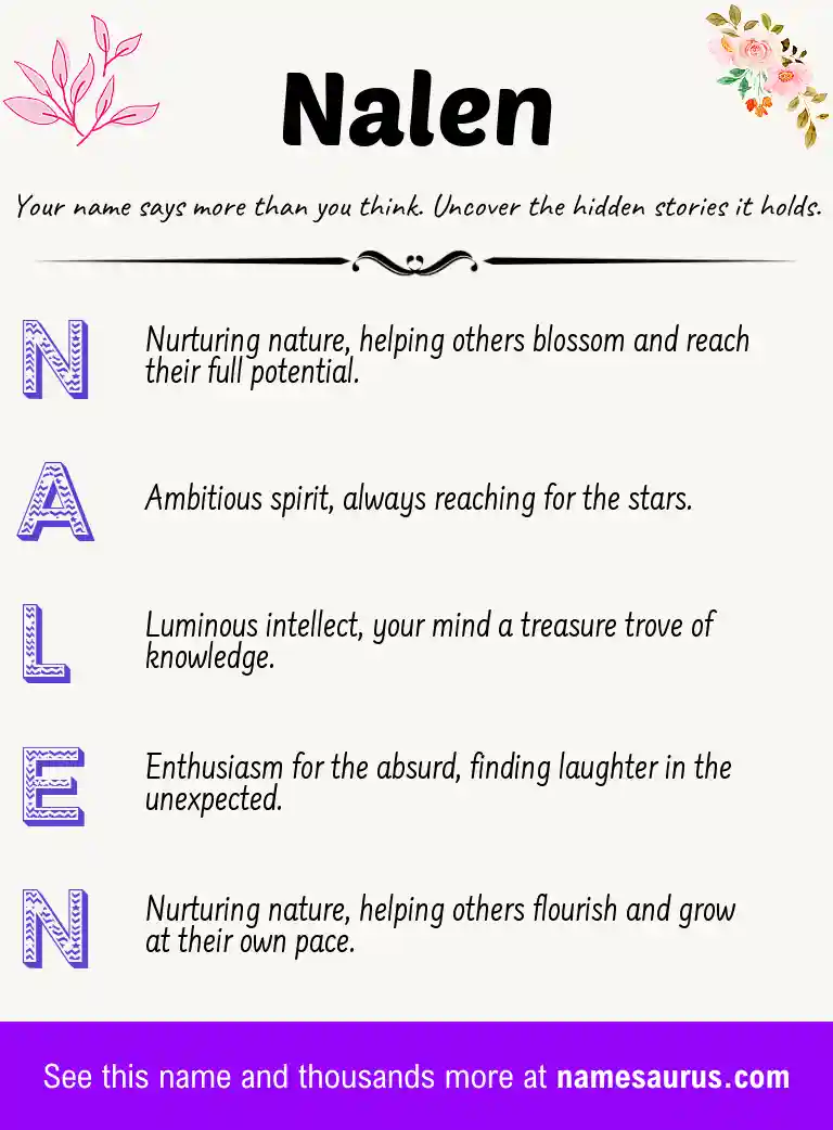 Acrostic poem about Nalen.