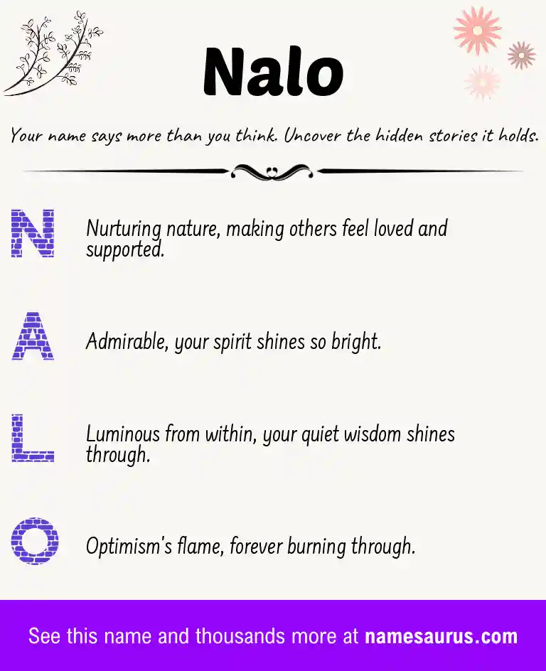 Acrostic poem about Nalo.