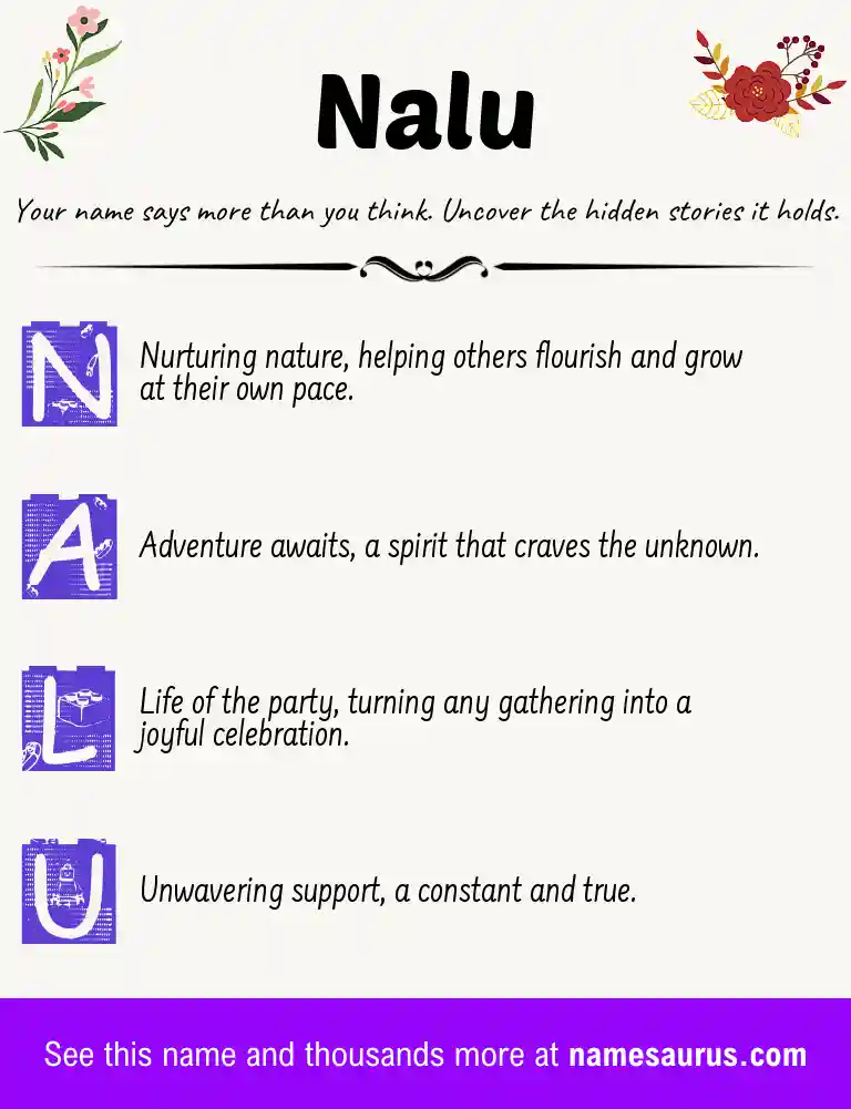 Acrostic poem about Nalu.