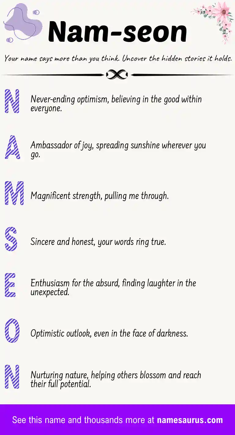 Acrostic poem about Nam-seon.