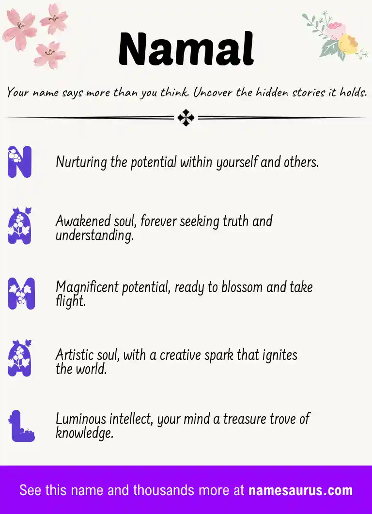Acrostic poem about Namal.