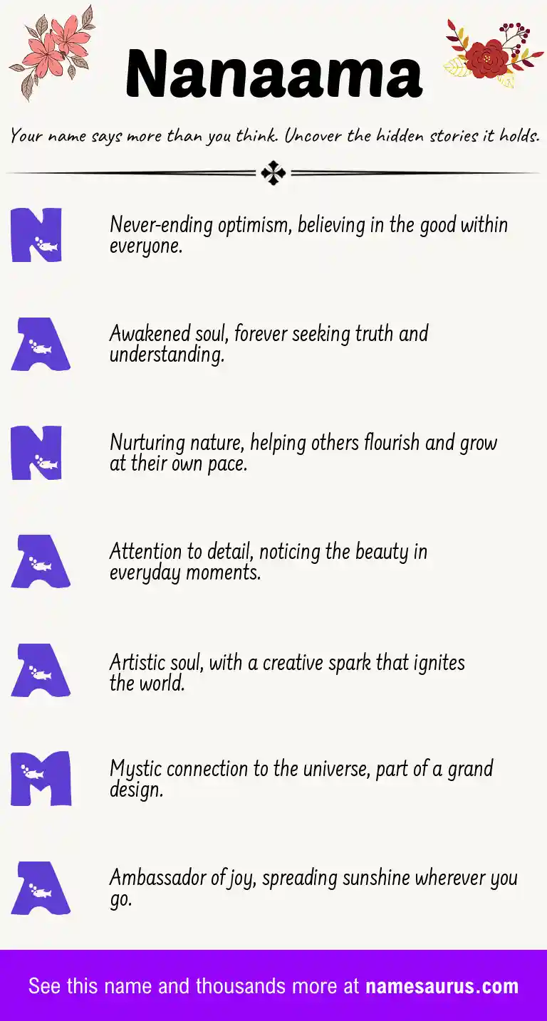 Acrostic poem about Nanaama.