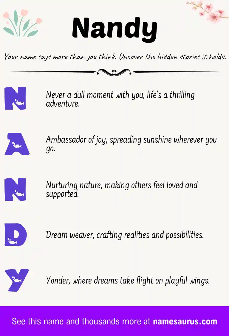 Acrostic poem about Nandy.