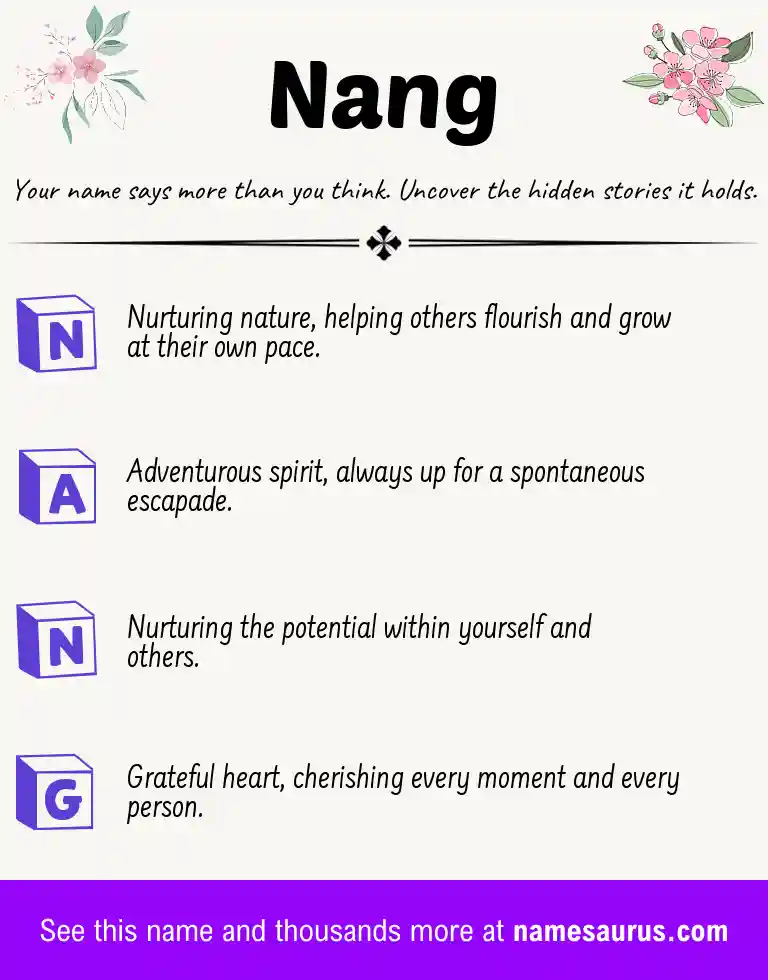 Acrostic poem about Nang.