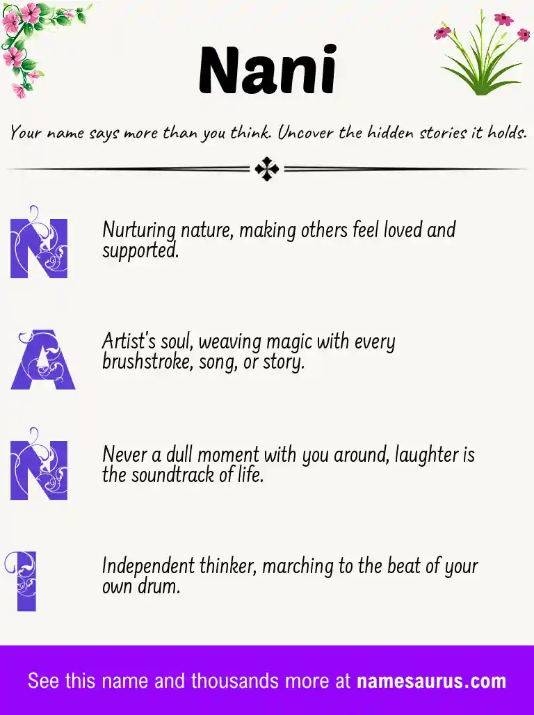 Acrostic poem about Nani.