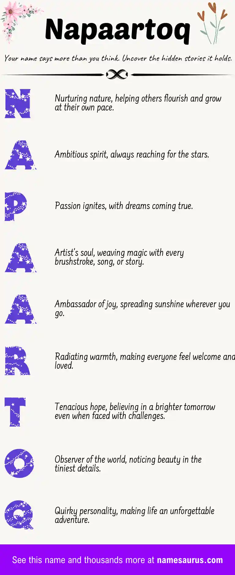 Acrostic poem about Napaartoq.