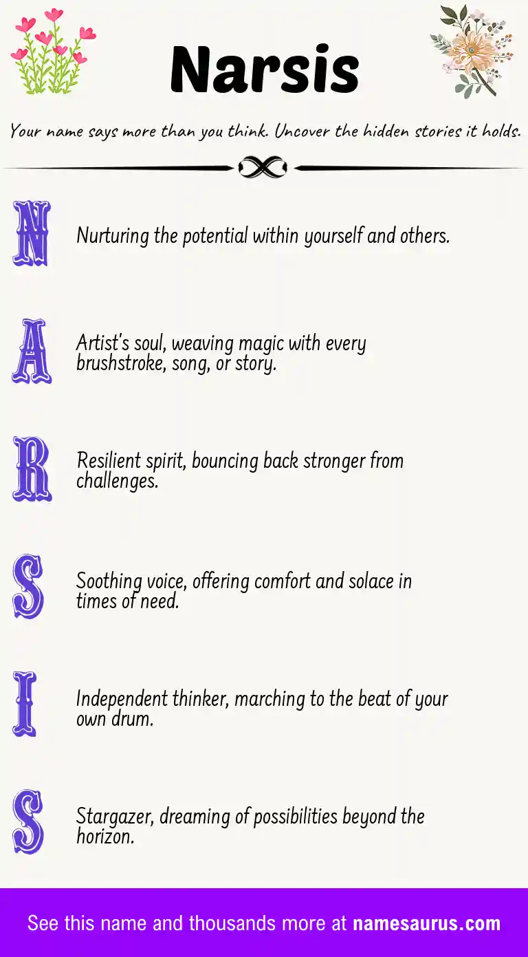 Acrostic poem about Narsis.