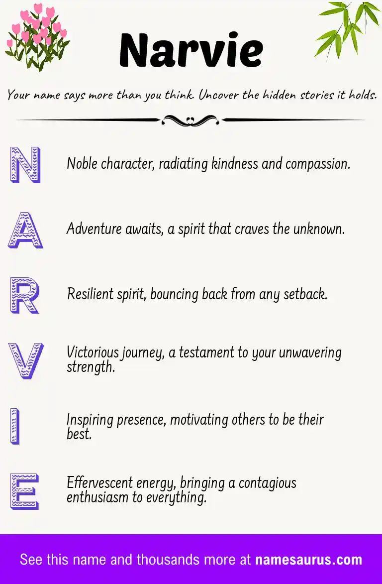 Acrostic poem about Narvie.