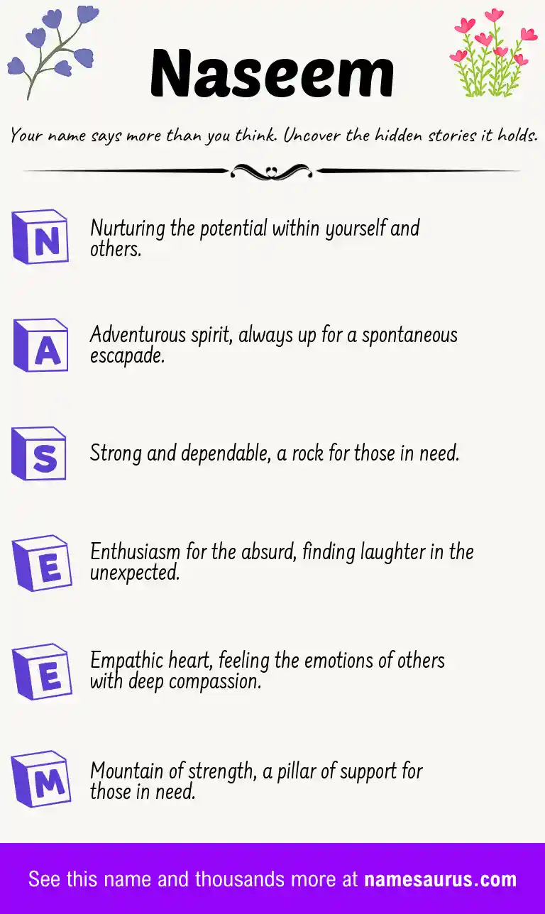 Acrostic poem about Naseem.