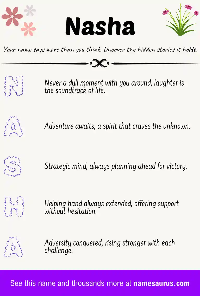 Acrostic poem about Nasha.