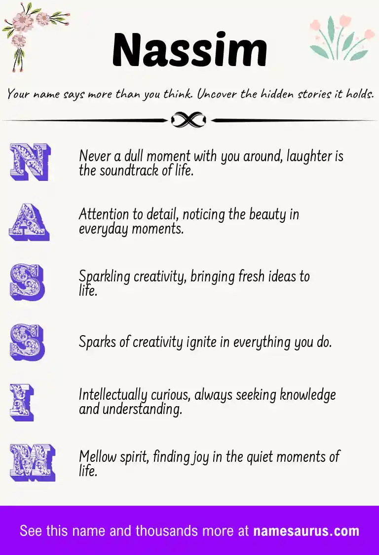 Acrostic poem about Nassim.
