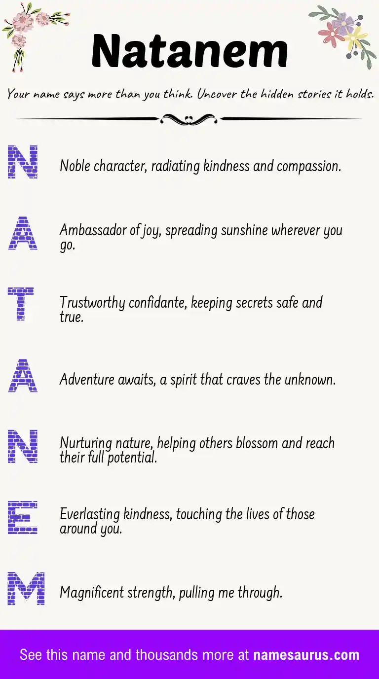 Acrostic poem about Natanem.