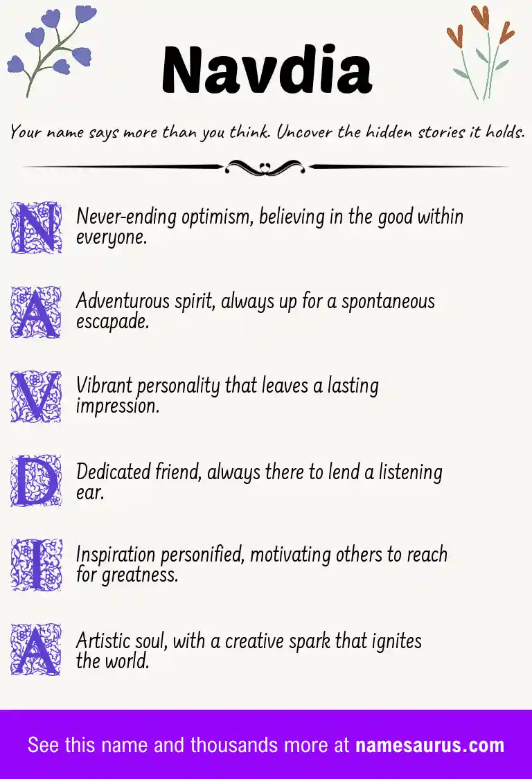 Acrostic poem about Navdia.