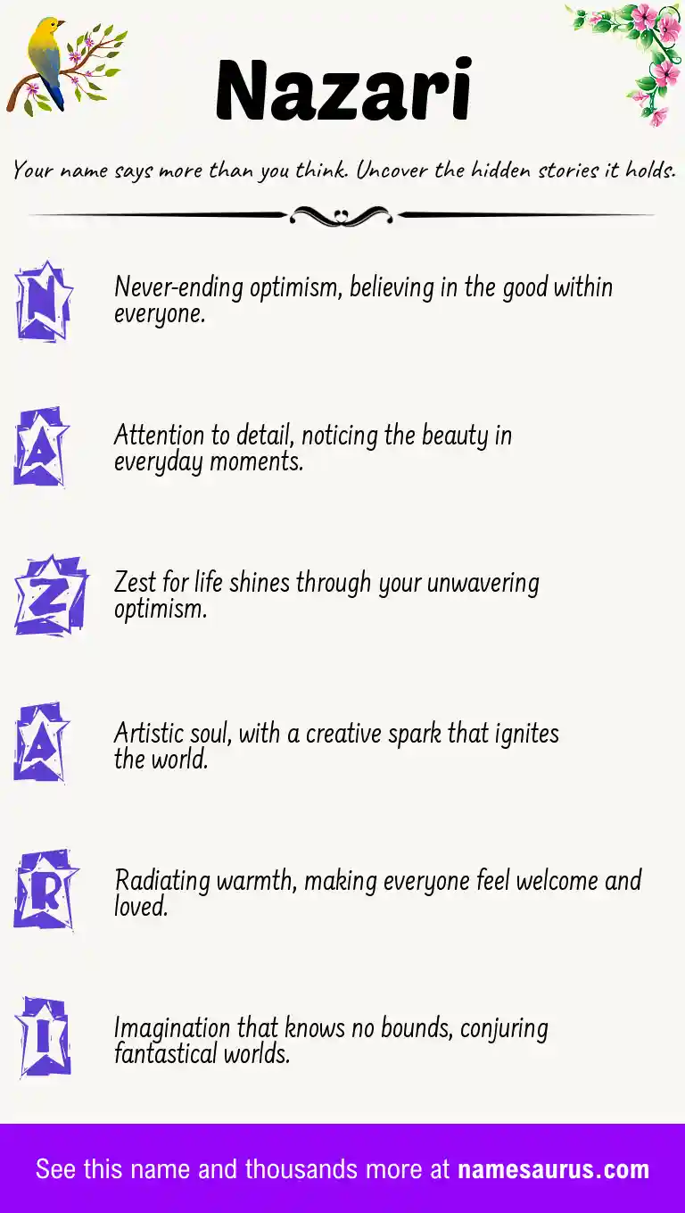 Acrostic poem about Nazari.