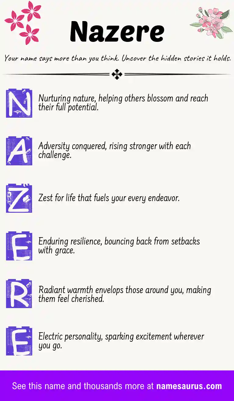 Acrostic poem about Nazere.