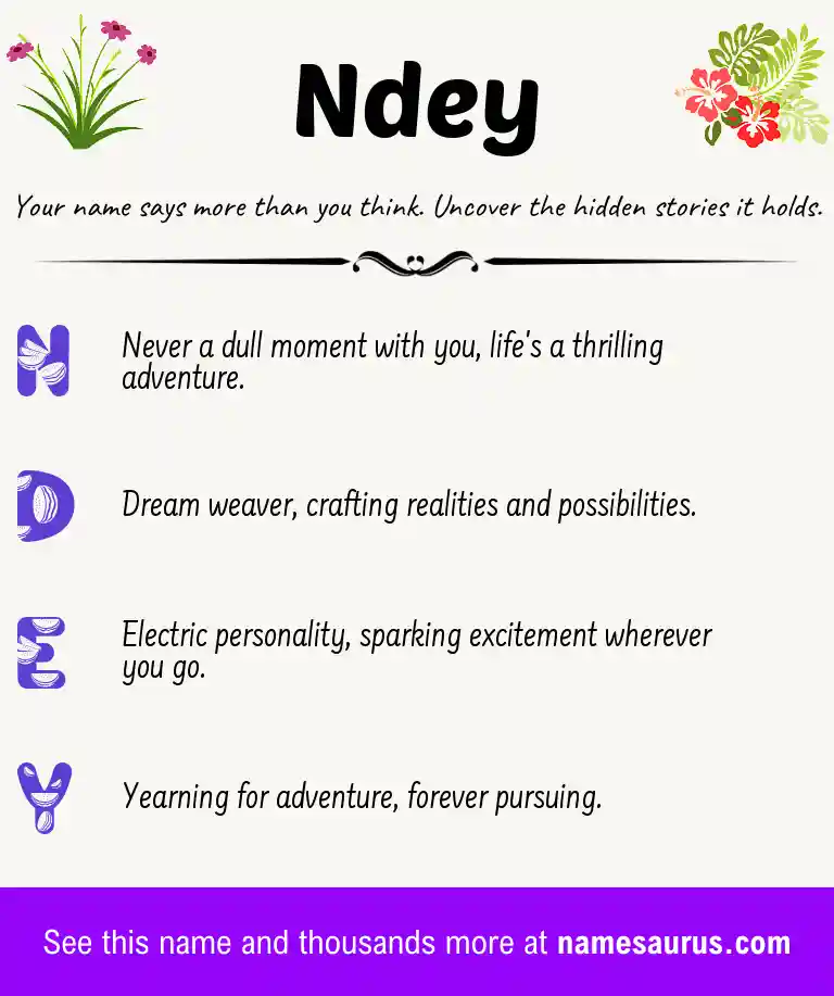 Acrostic poem about Ndey.