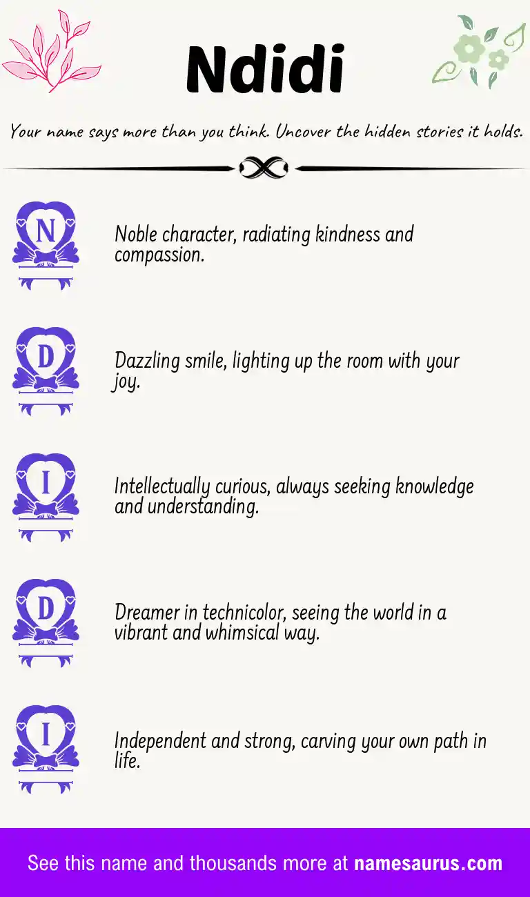 Acrostic poem about Ndidi.