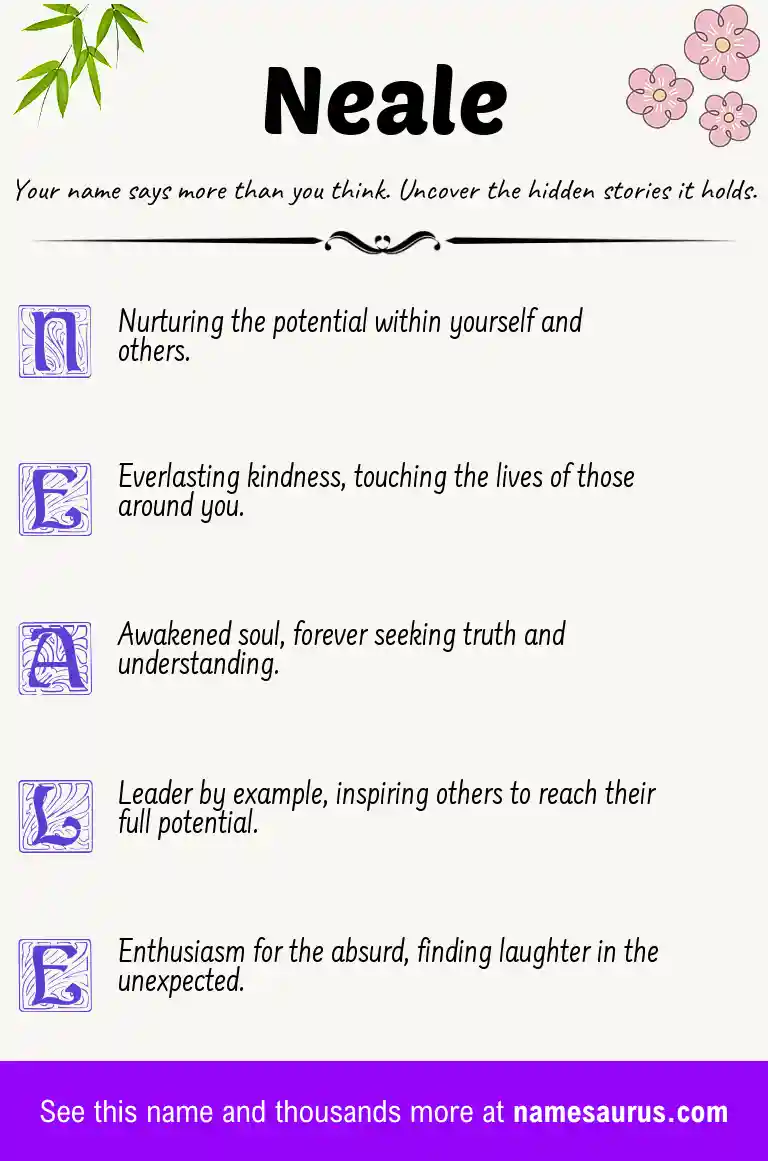 Acrostic poem about Neale.