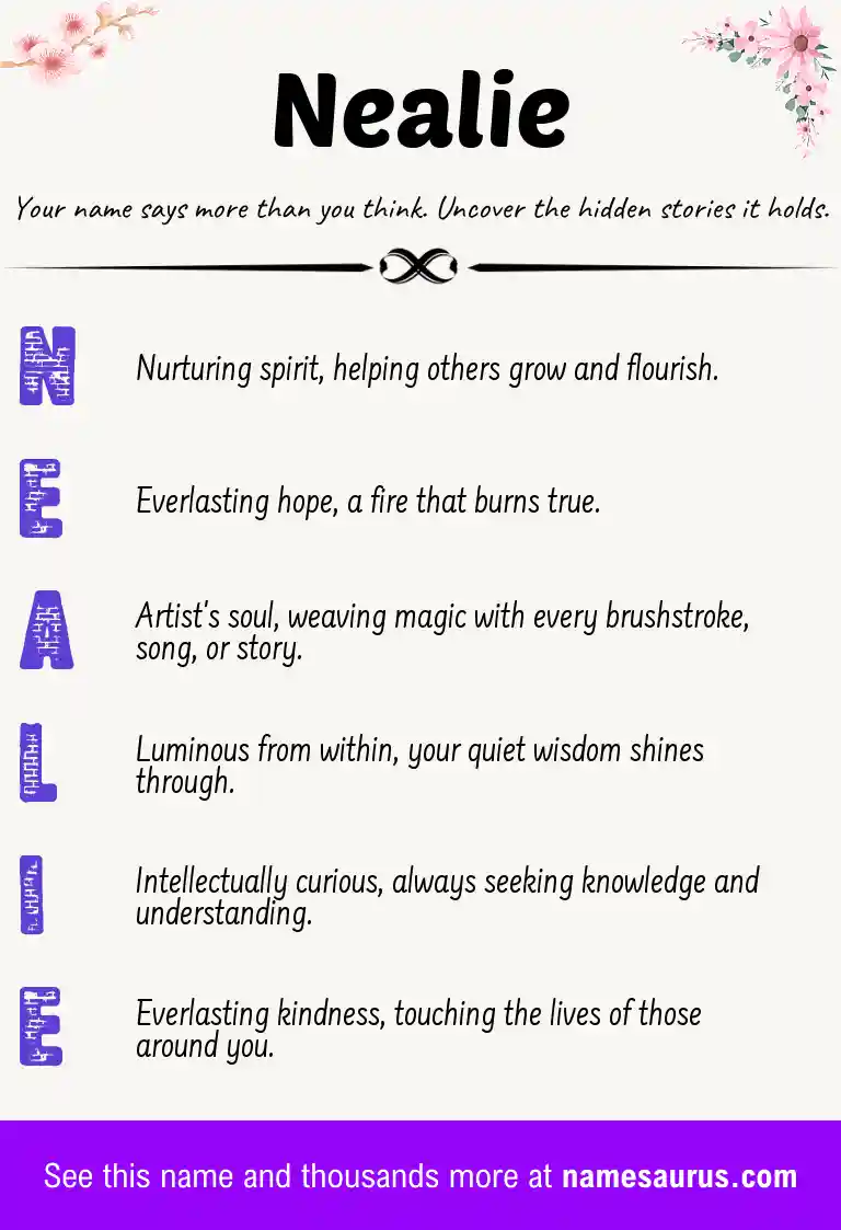 Acrostic poem about Nealie.